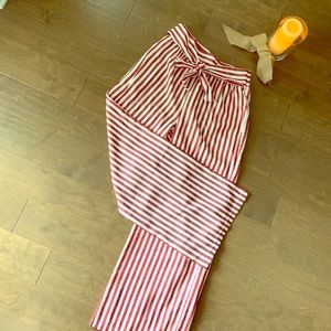 Red/White Striped high waist Wide legged Pants